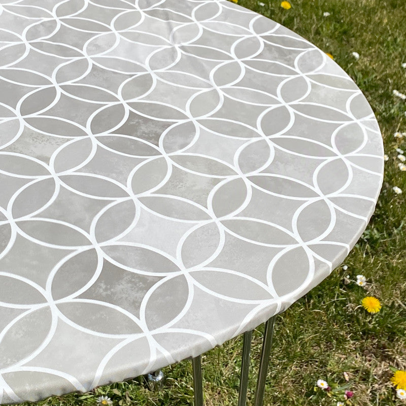 Circle Graphics Grå - Rund voksduk med strikk