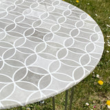 Circle Graphics Grå - Rund voksduk med strikk