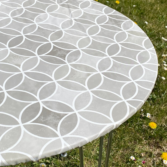 Circle Graphics Grå - Rund voksduk med strikk