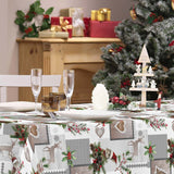 Ansel – Julevoksduk med reinsdyr og kanin i vinterlandskap miljø