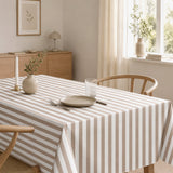 Aria Taupe/offwhite – Voksduk med striper i linlook