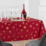 Astrelia Rød/Gull - juleduk med gyldne stjerner 140 x 240 cm miljø