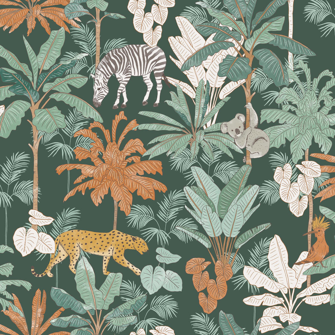 Aventura Khaki – Voksduk med jungel og dyr