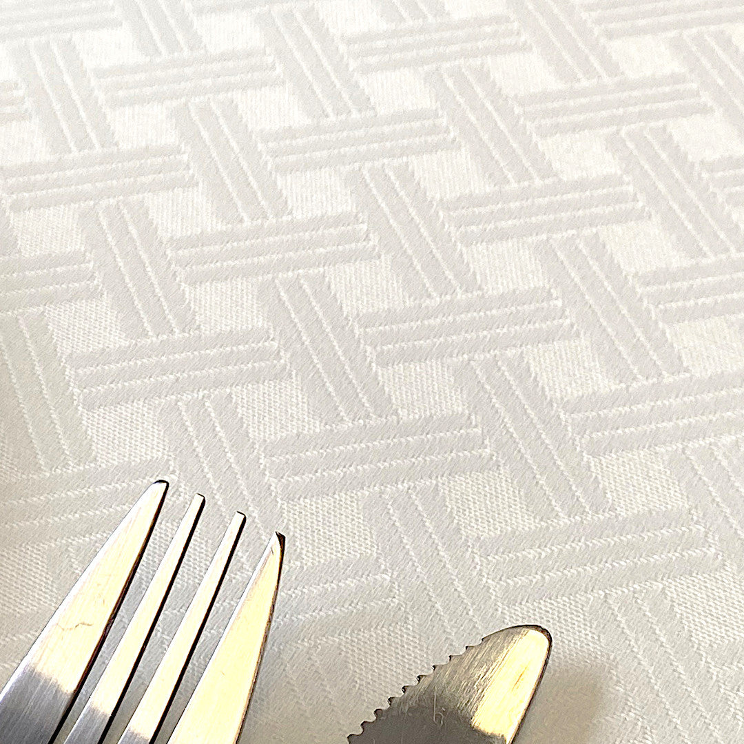 Benlliure Blanco – Jacquardvevd akrylduk, 160 cm bred, nærbilde