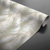 Betty Golden Palm – Elegant voksduk med gyldne palmeblader, rullet