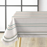 Biarritz Sage – Stripet voksduk med glatt linlook