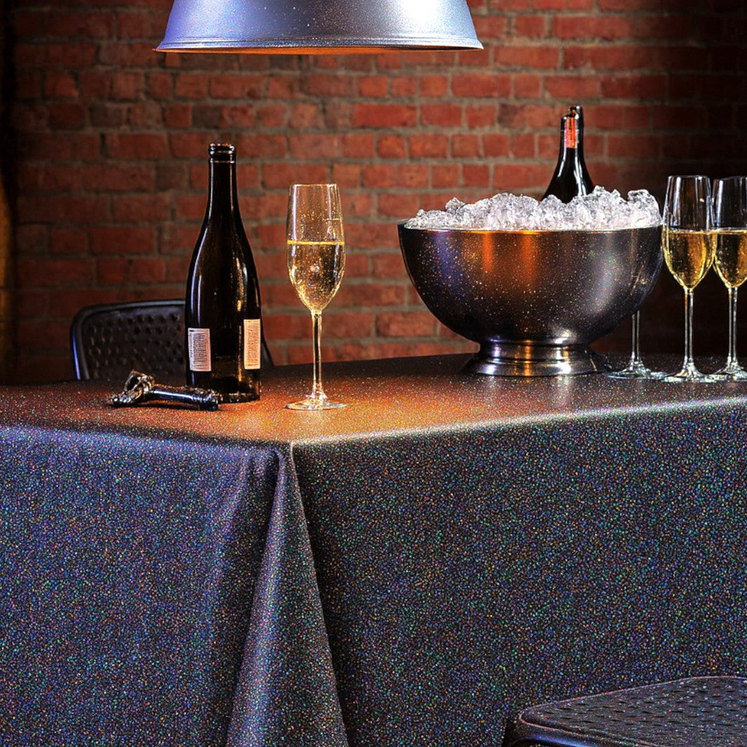 Black Rainbow – Svart voksduk med glimmereffekt, stemningsbilde