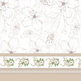 Blomsterbånd – Cremefarget voksduk med blomsterbord, mønster