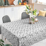 Blomsterflor Grå – Lett pregede voksduk med hvite blomster miljø