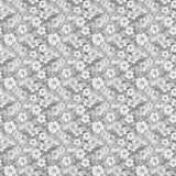 Blomsterflor Grå – Lett pregede voksduk med hvite blomster mønster