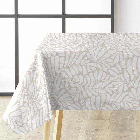 Bonnie – Voksduk med glatt linlook og grafisk bladmotiv