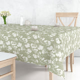 Botanic Green – Lett preget voksduk med blomster