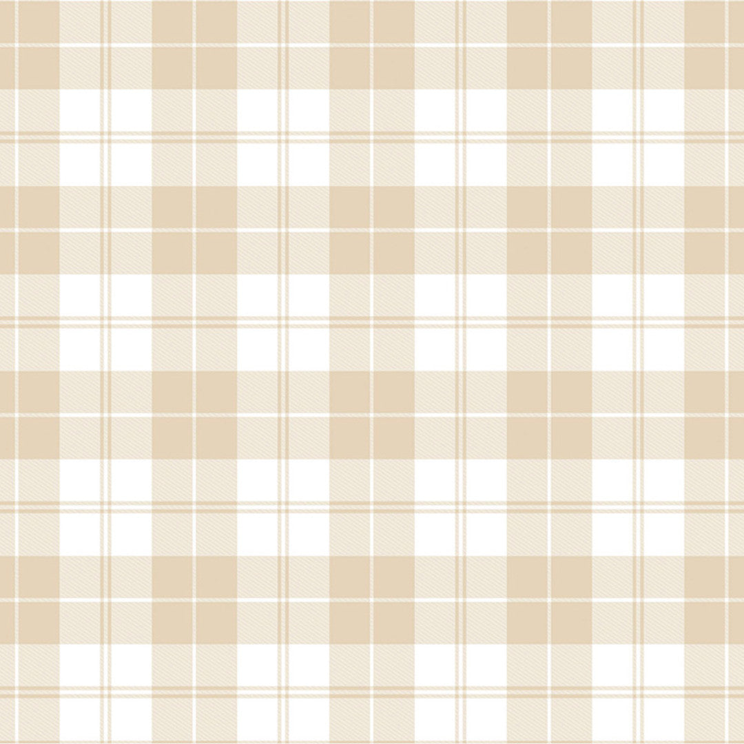 Brent Beige – Klassisk rutet voksduk i lyse nyanser, mønster