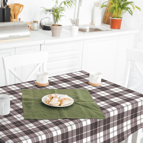 Brent Brun/grå – Rutet voksduk med klassisk sjarm og hygge