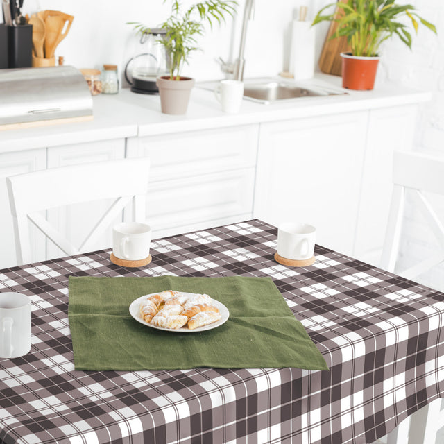Brent Brun/grå – Rutet voksduk med klassisk sjarm og hygge