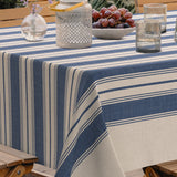 Bretonia, ekstra kraftig voksduk med blå striper, hjørne