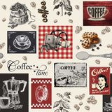 Café – Voksduk med kaffetema, perfekt for kafeer og kaffekos, mønster