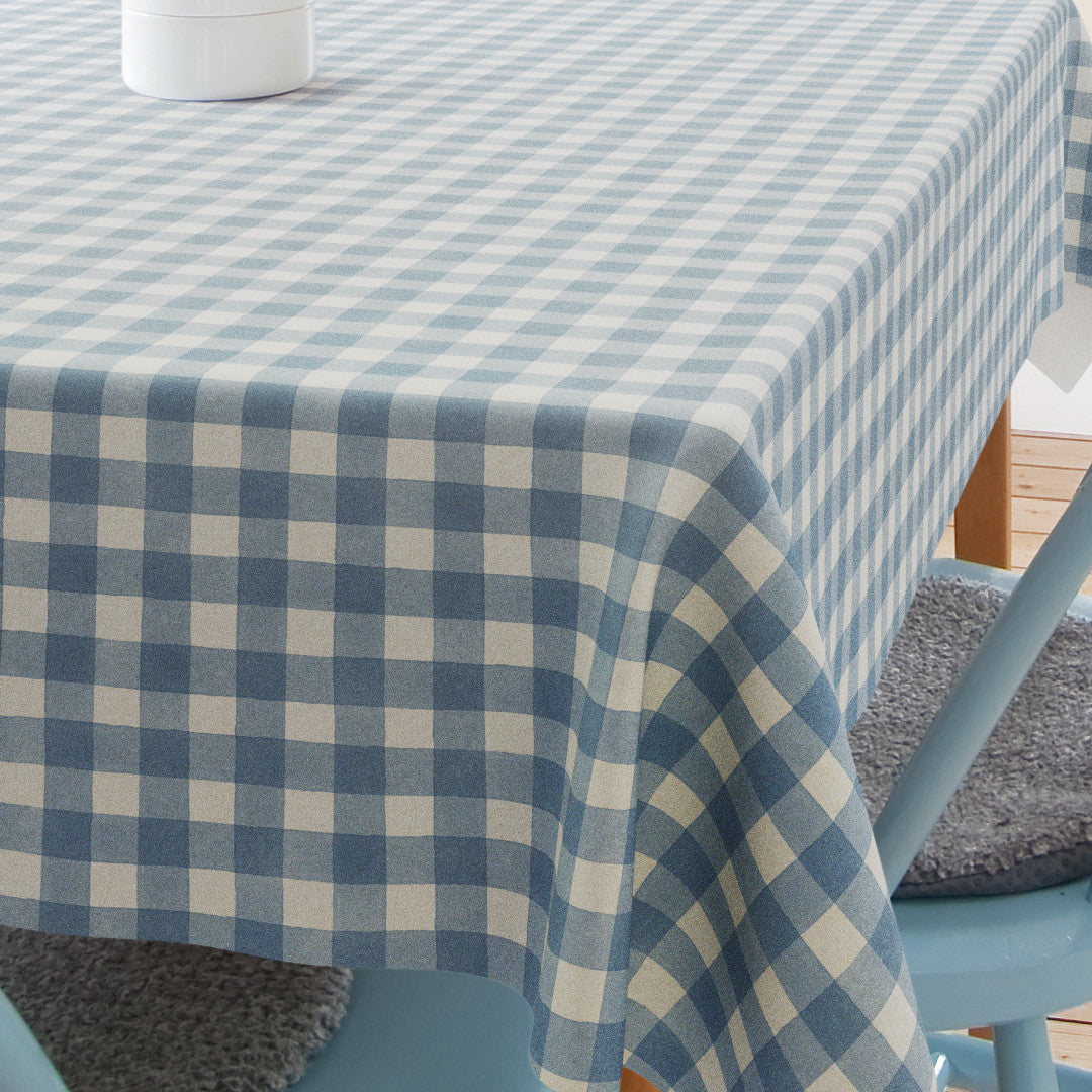 Careaux Blue – Ekstra kraftig voksduk med klassiske blå ruter, hjørnebilde