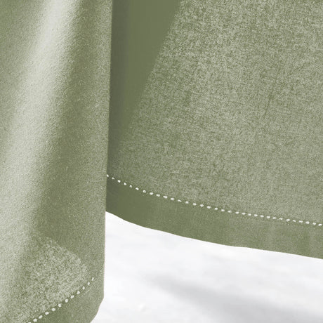 Charline Kaki – Ensfarget bomullsduk 140 x 240 cm nærbilde