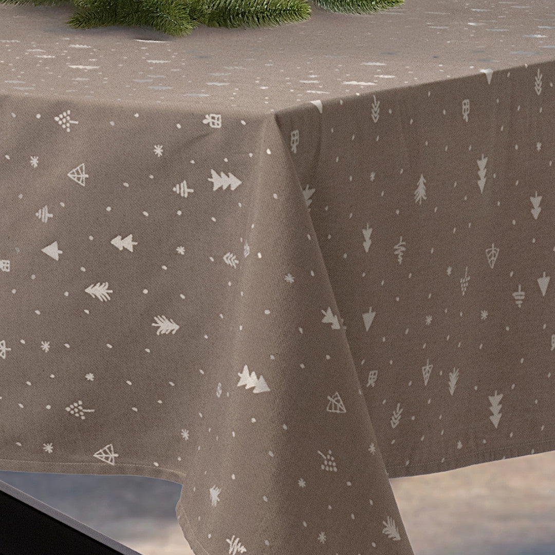 Christmas Carol Natur – Jacquardvevd juleduk 140 x 370 cm hjørne