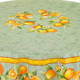 Sitron Grønn – Stor rund akrylbelagt provenceduk Ø 230, nærbilde 1