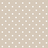 Classic Dot Beige – Voksduk med hvite prikker, mønster