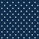 Classic Dot Blå – Voksduk med hvite prikker, mønster