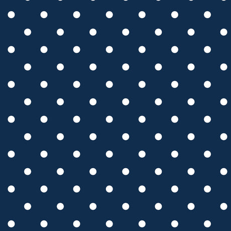Classic Dot Blå – Voksduk med hvite prikker, mønster