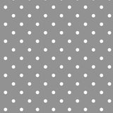 Classic Dot Grå – Voksduk med hvite prikker, mønster