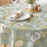 Claudie Sage Metallic – Voksduk med gulleffekt, rund