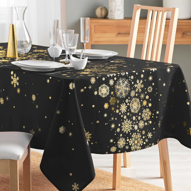 Constellation Sort/Gull - juleduk med metalltrykk 150 x 240 cm miljø 1