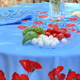 Coquelicot Blå - Rund provence-duk Ø 180 cm