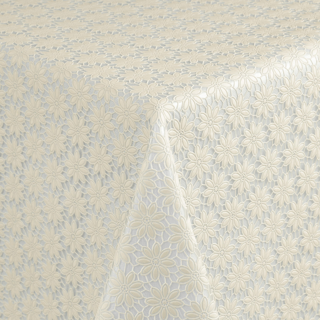 Daisy Lace – Kremfarget blondevoksduk med små blomster