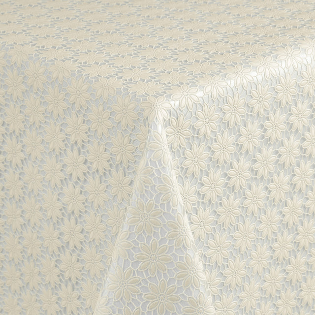 Daisy Lace – Kremfarget blondevoksduk med små blomster