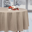 Dotea Beige - Rund damaskduk med prikker Ø 160 cm miljø jul
