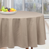 Dotea Beige - Rund damaskduk med prikker Ø 160 cm miljø