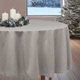 Dotea Grå Blå - Rund damaskduk med prikker Ø 160 cm miljø jul