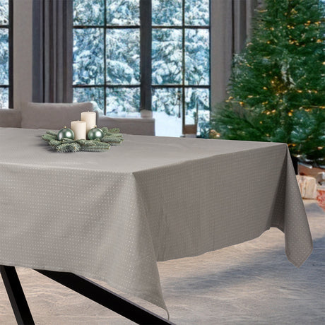 Dotea Grå Blå - Damaskduk med prikker 140 x 220 cm miljø jul