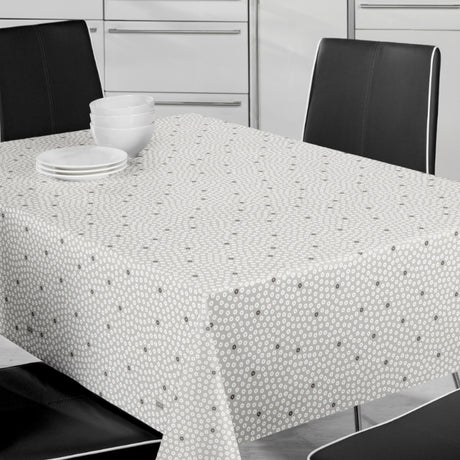 Dotti Earl Grey – Voksduk med grafisk prikkmønster, 160 cm bred, miljø