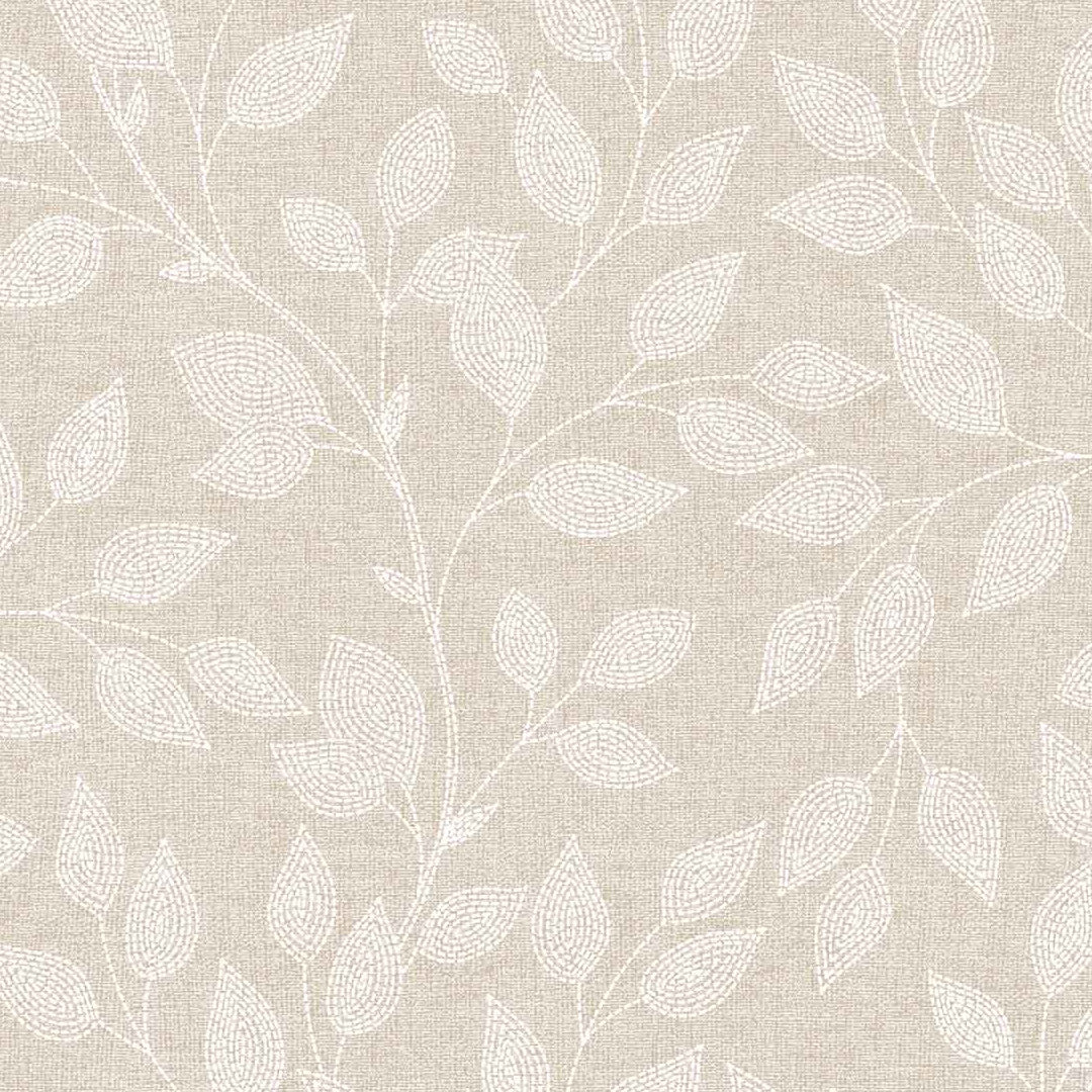 Duchesse – Voksduk med glatt linlook og elegant bladmønster