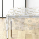 Elitis Skyggeblad – Gjennomsiktig voksduk med fine, lyse blader i naturlig strektegning, hjørne