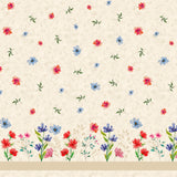 Engblomst Beige – Voksduk med blomsterbord, mønster