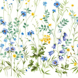 Engblomst Blå – Voksduk med fine ville blomster