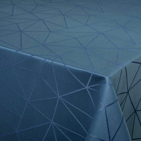 Engholm Tilde Rund Damaskduk, blå Ø 200 cm