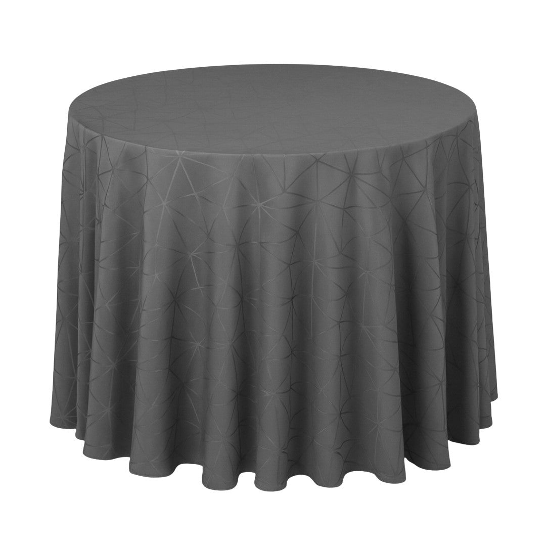 Engholm Tilde Rund Damaskduk, grå Ø 250 cm