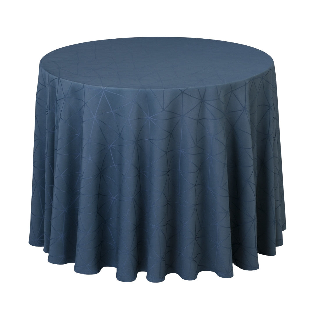 Engholm Tilde Rund Damaskduk, blå Ø 250 cm