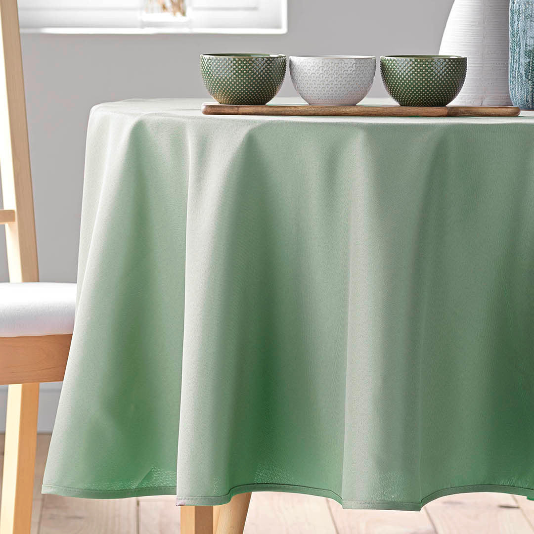 Essentiel Sauge – Ensfarget rund duk Ø 180 cm, nærbilde