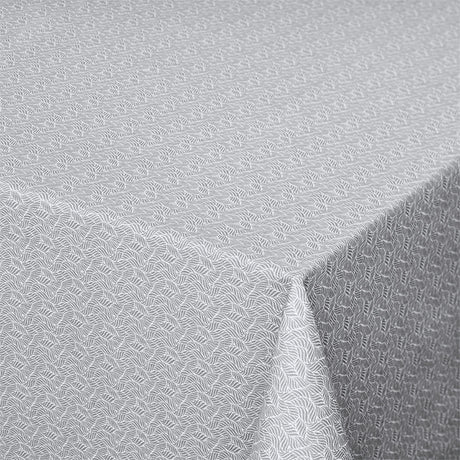 Estes Bølgeblad Lys Grå – Akrylduk med antiskli, 180 cm bred, hjørne