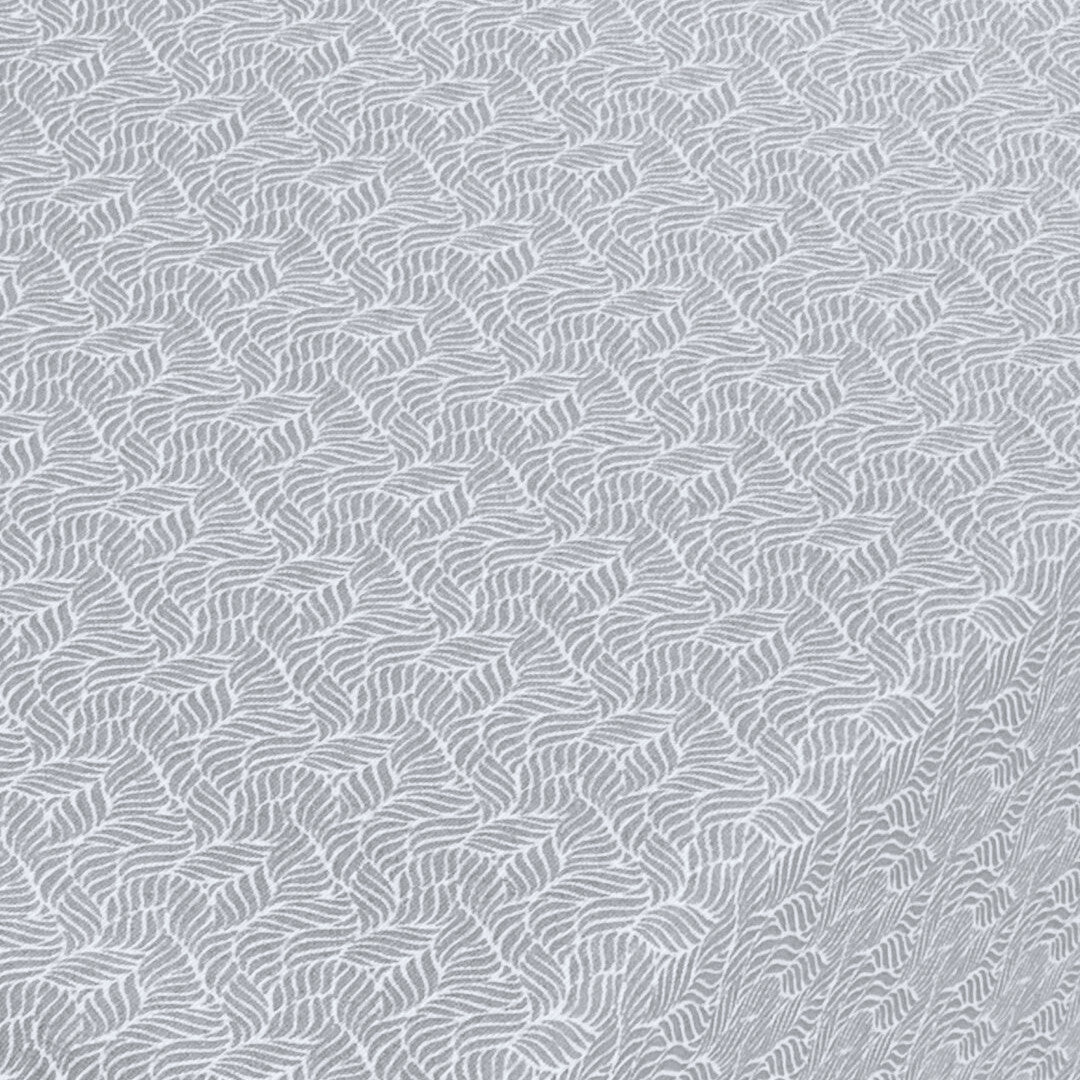 Estes Bølgeblad Lys Grå – Akrylduk med antiskli, 160 cm bred, mønster