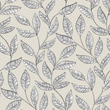 Evora Naturel – Voksduk med botanisk bladmønster, opprullet, mønster